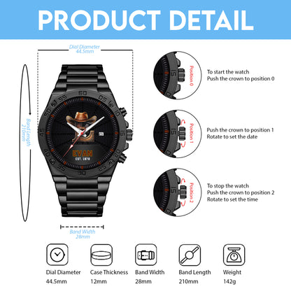 Personalized Western Letter Name Quartz Watch Father's Day Gift For Him