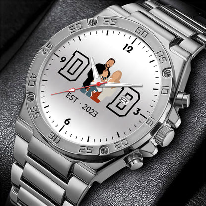 Father's Day Gift For Dad Personalized Alloy Dad Quartz Watch with Family Photos