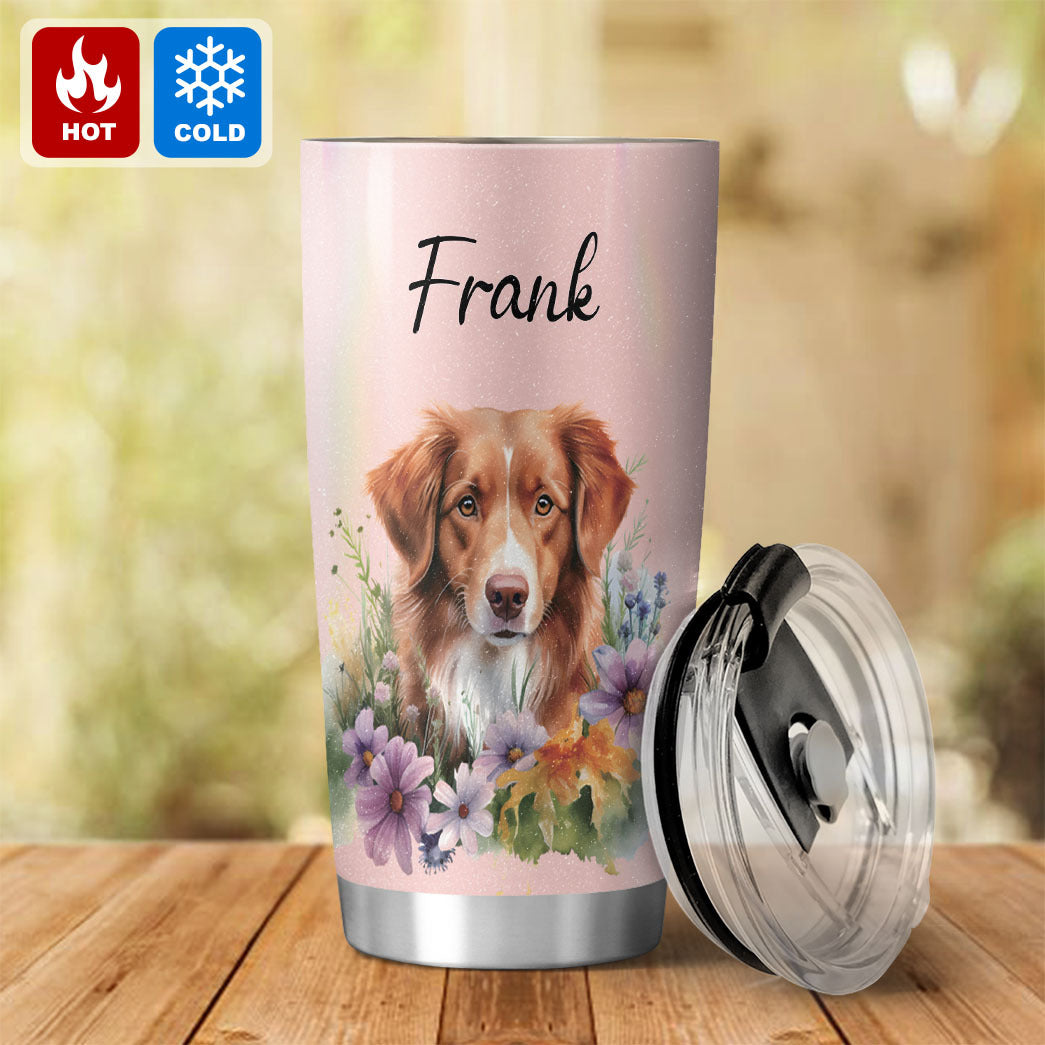 Personalized Pet Flower Christmas Tumbler