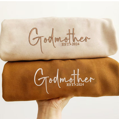 Personalized Embroidered Godmother Hoodie Sweatshirt T-Shirt