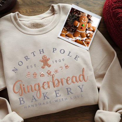 Personalized Embroidered Gingarbread Hoodie Sweatshirt T-Shirt