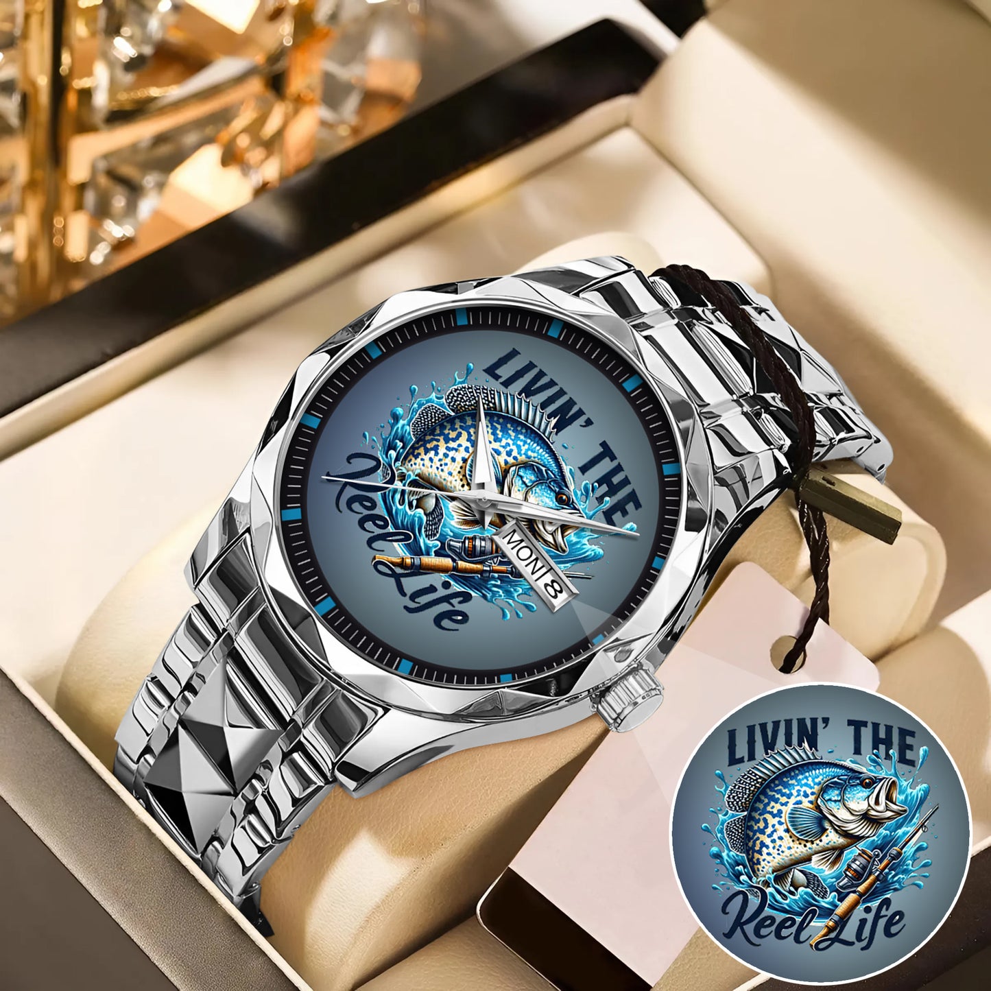 Fishing Personalized Living The Reel Live Quartz Watch Father's Day Gift For Him