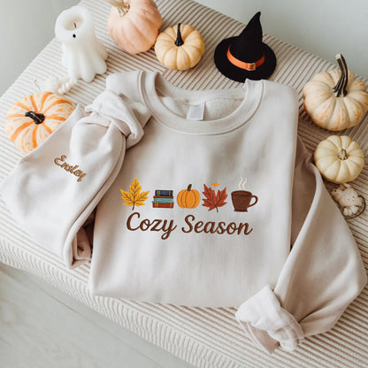 Halloween Personalized Embroidered Cozy Season Hoodie Sweatshirt T-Shirt