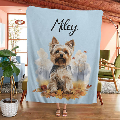 Personalized Pet Autumn Christmas Soft Blanket