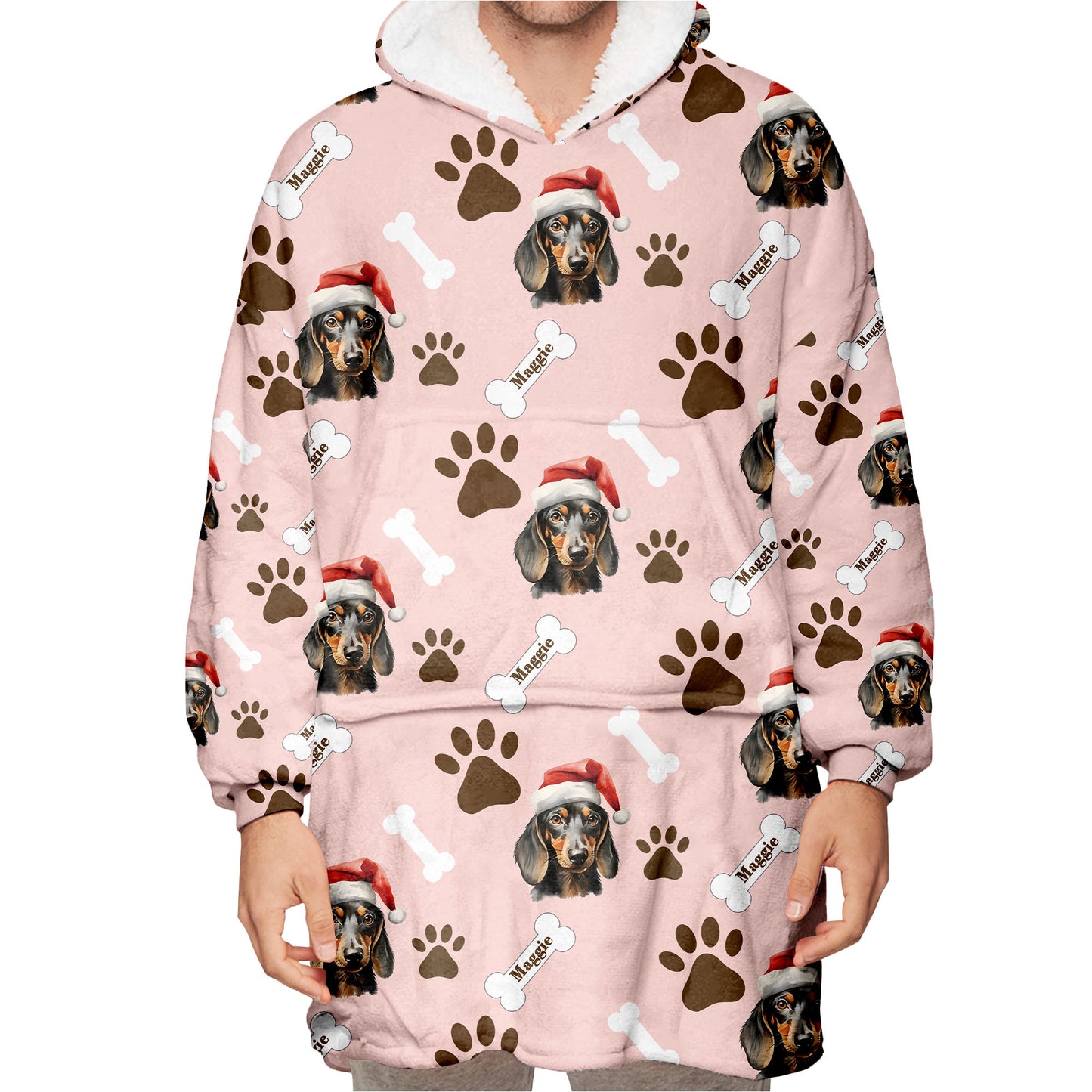 Personalized Pet Christmas Oodie Blanket Hoodie