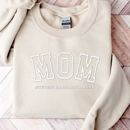 Personalized Embossed Custom Text Hoodie Sweatshirt T-Shirt with Kid Names