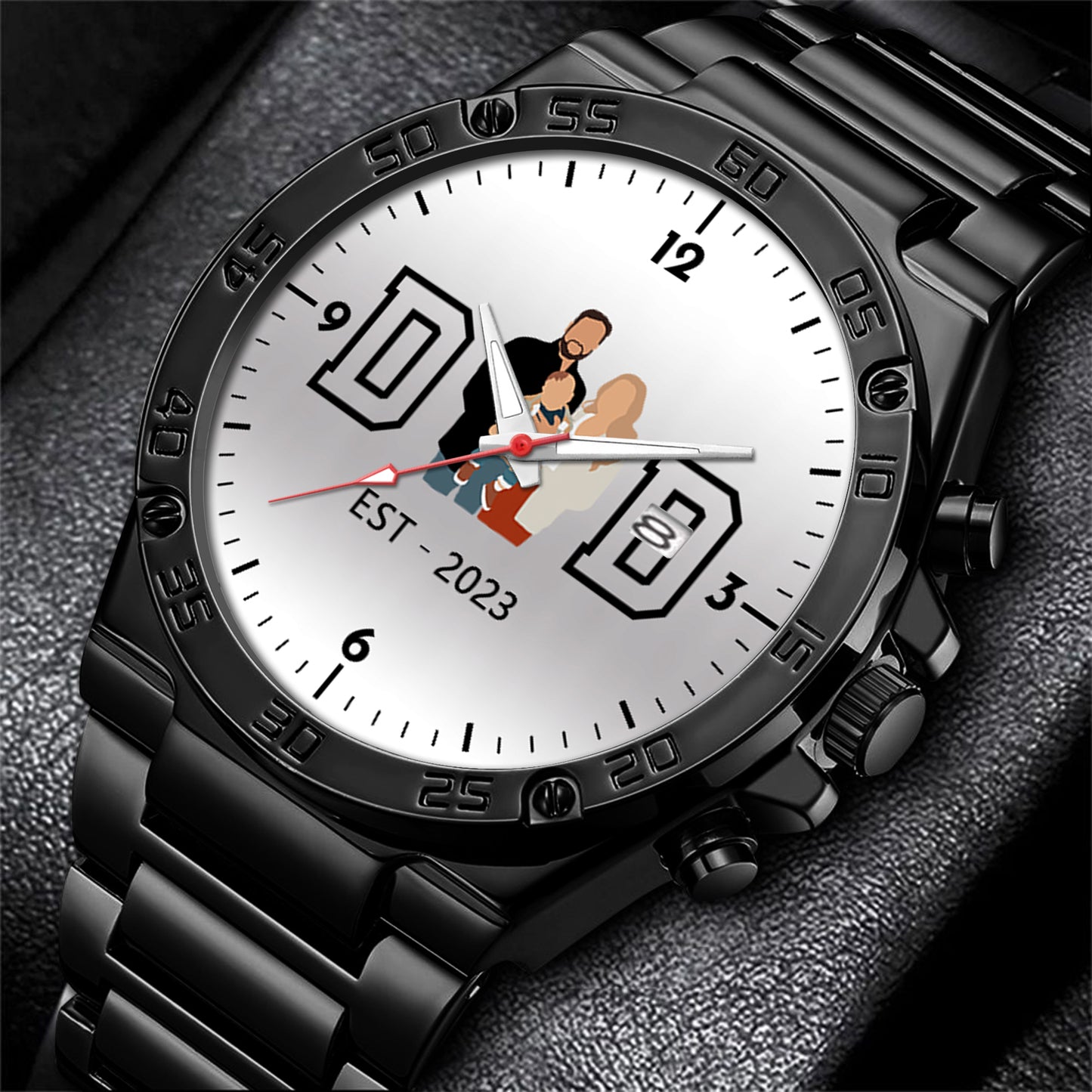 Father's Day Gift For Dad Personalized Alloy Dad Quartz Watch with Family Photos