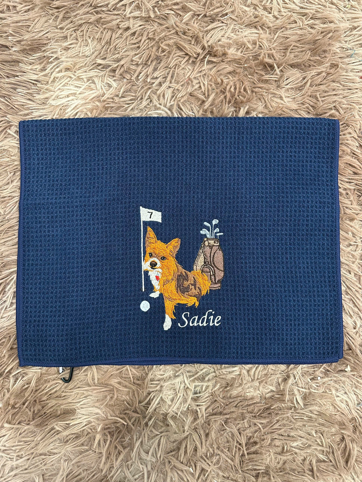 Embroidered Custom Pet Golf Towel With Pet Photo
