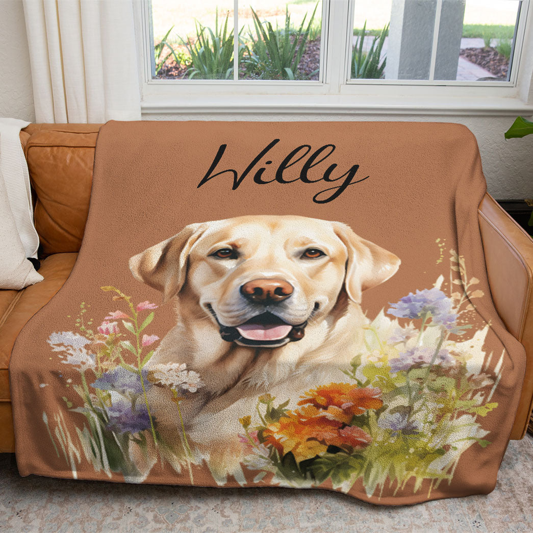 Personalized Pet Flower Christmas Soft Blanket