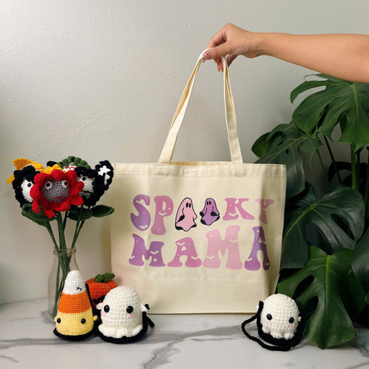 Spooky Mama Halloween Tote Bag, Trick or Treat Totes, Halloween Bags, Spooky Season