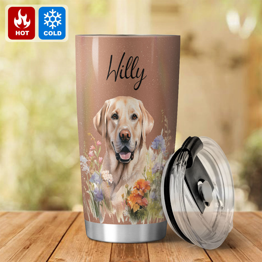 Personalized Pet Flower Christmas Tumbler