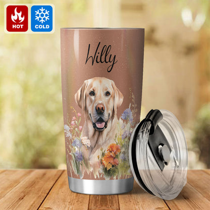 Personalized Pet Flower Christmas Tumbler