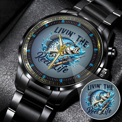 Fishing Personalized Living The Reel Live Quartz Watch Father's Day Gift For Him