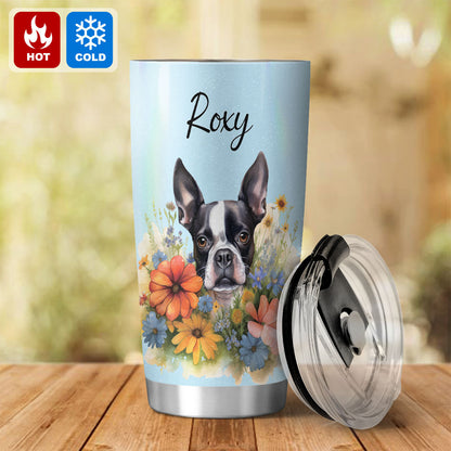 Personalized Pet Flower Christmas Tumbler