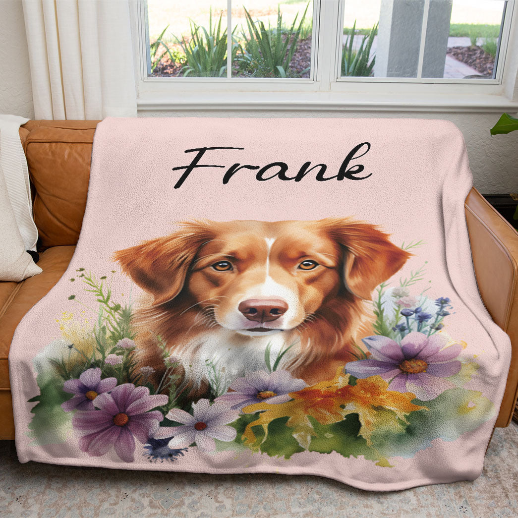 Personalized Pet Flower Christmas Soft Blanket