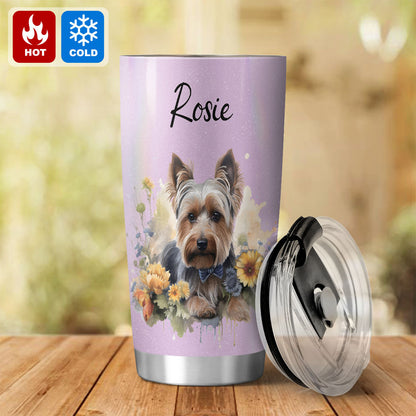 Personalized Pet Flower Christmas Tumbler