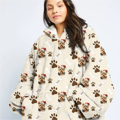 Personalized Pet Christmas Oodie Blanket Hoodie