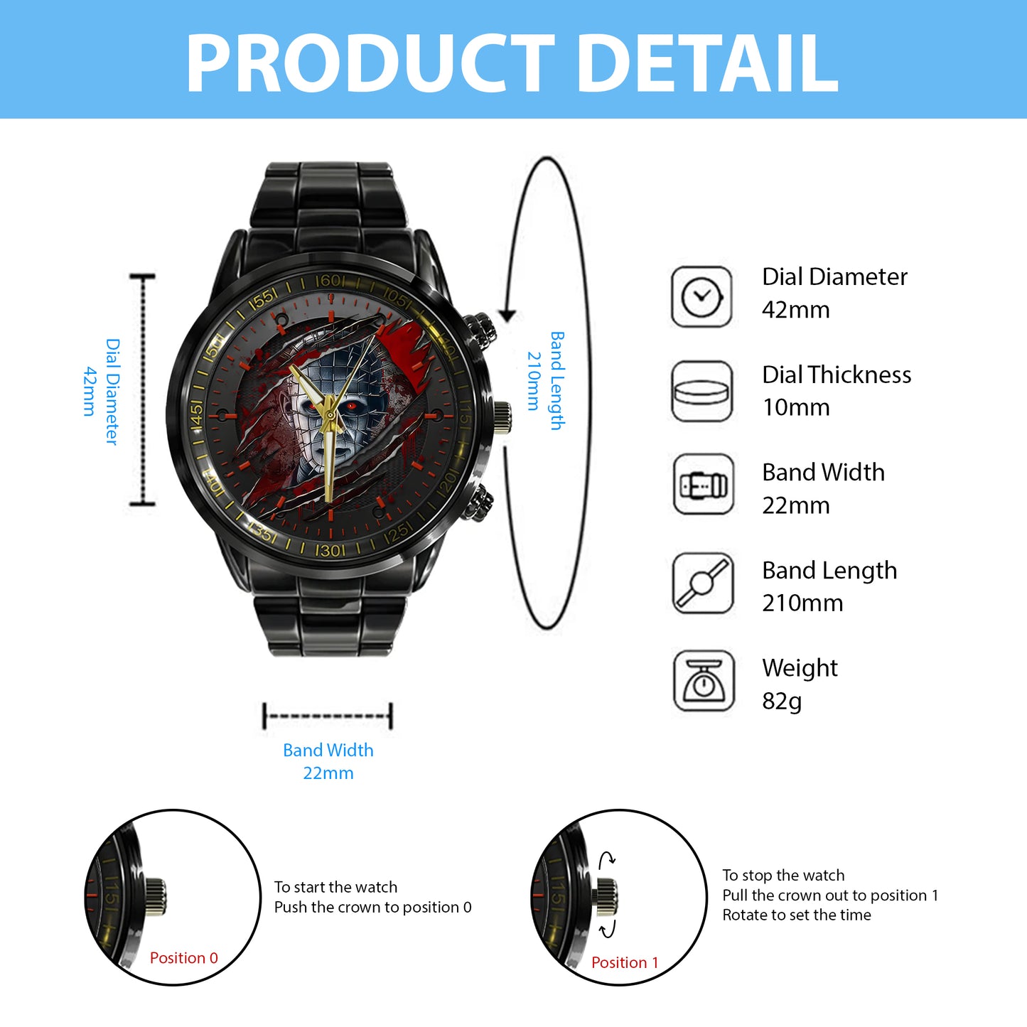 Halloween Horror Movies Personalized Quartz Watch
