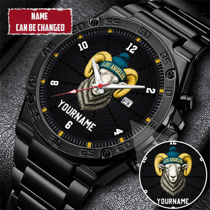Personalized Retro Mascot Football Custom Name Watch Father's Day Gift For Him