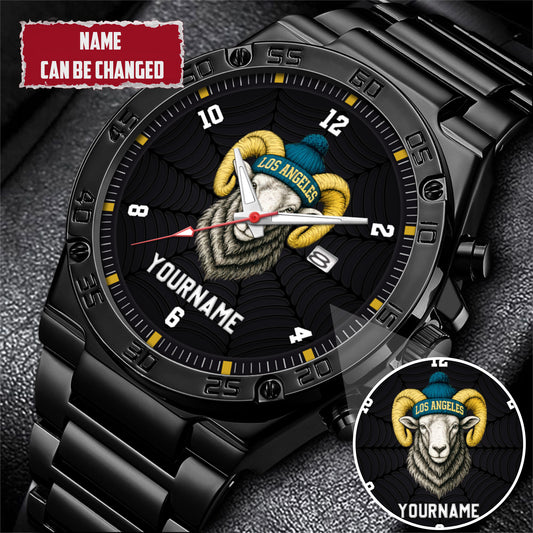 Personalized Retro Mascot Football Custom Name Watch Father's Day Gift For Him