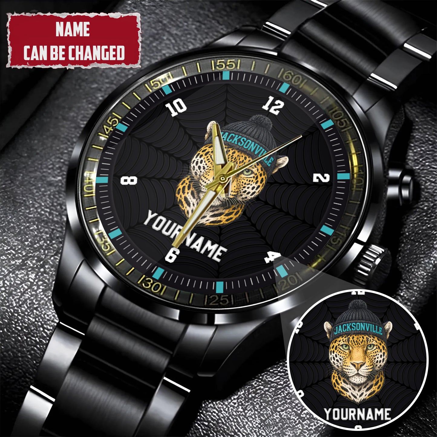 Personalized Retro Mascot Football Custom Name Watch Father's Day Gift For Him