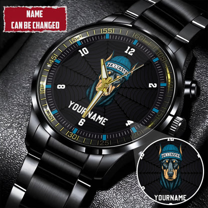Personalized Retro Mascot Football Custom Name Watch Father's Day Gift For Him