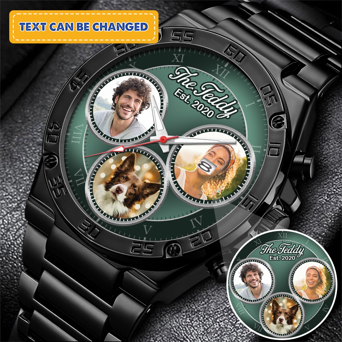 The Daddy Family Personalized Photo Watch