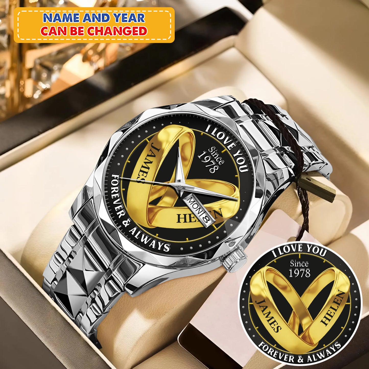 Personalized Wedding Rings Photo Keepsake Memory Watches