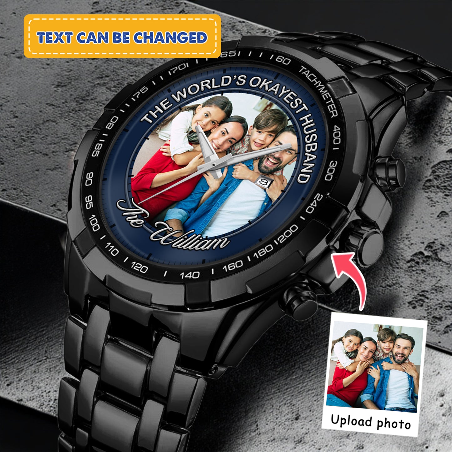 The World's Okayest Husband Personalized Photo Watch