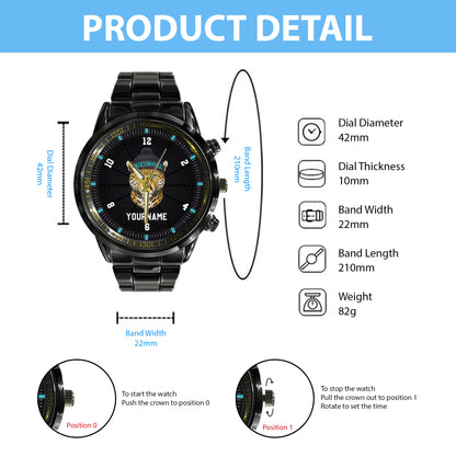 Personalized Retro Mascot Football Custom Name Watch Father's Day Gift For Him