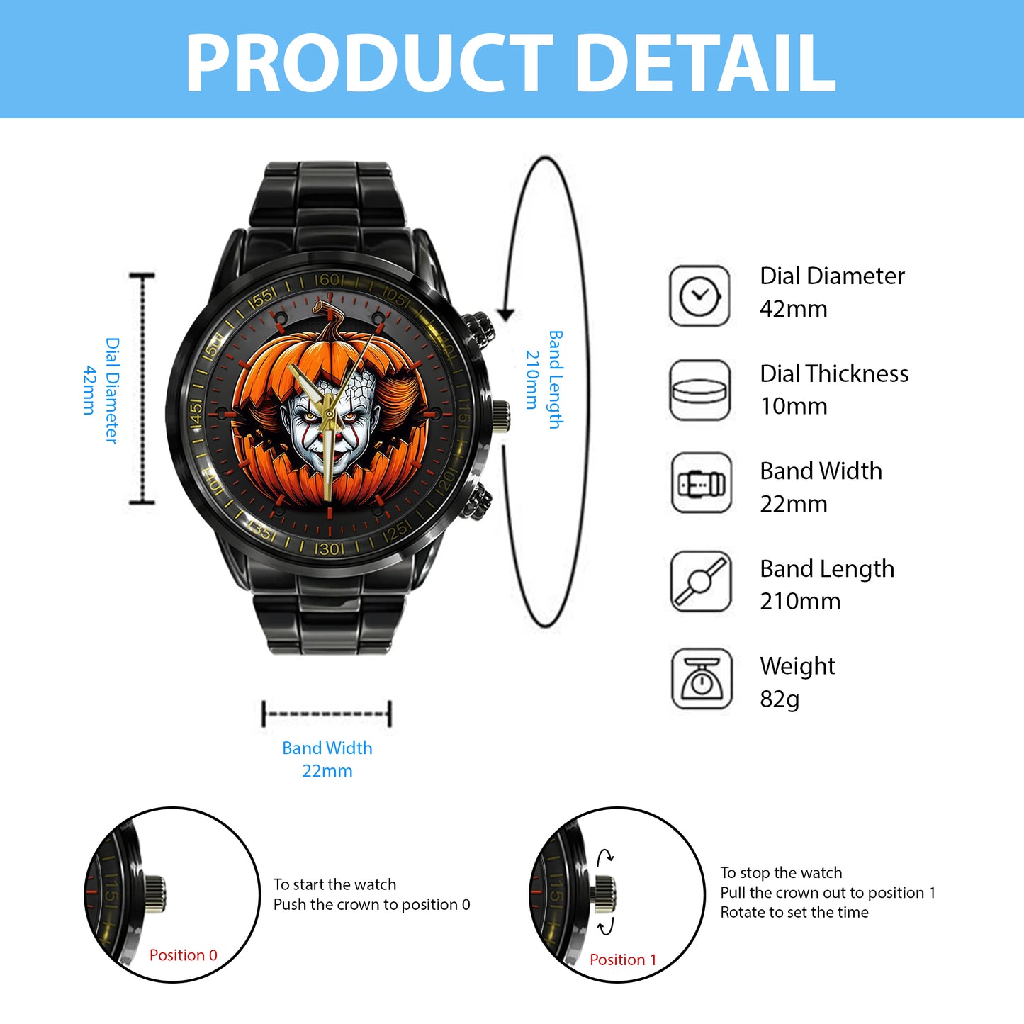 Halloween Horror Movies Personalized Quartz Watch