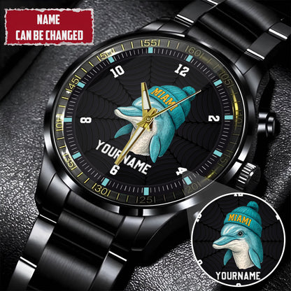 Personalized Retro Mascot Football Custom Name Watch Father's Day Gift For Him