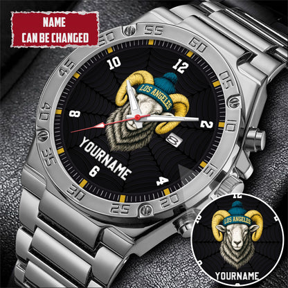 Personalized Retro Mascot Football Custom Name Watch Father's Day Gift For Him