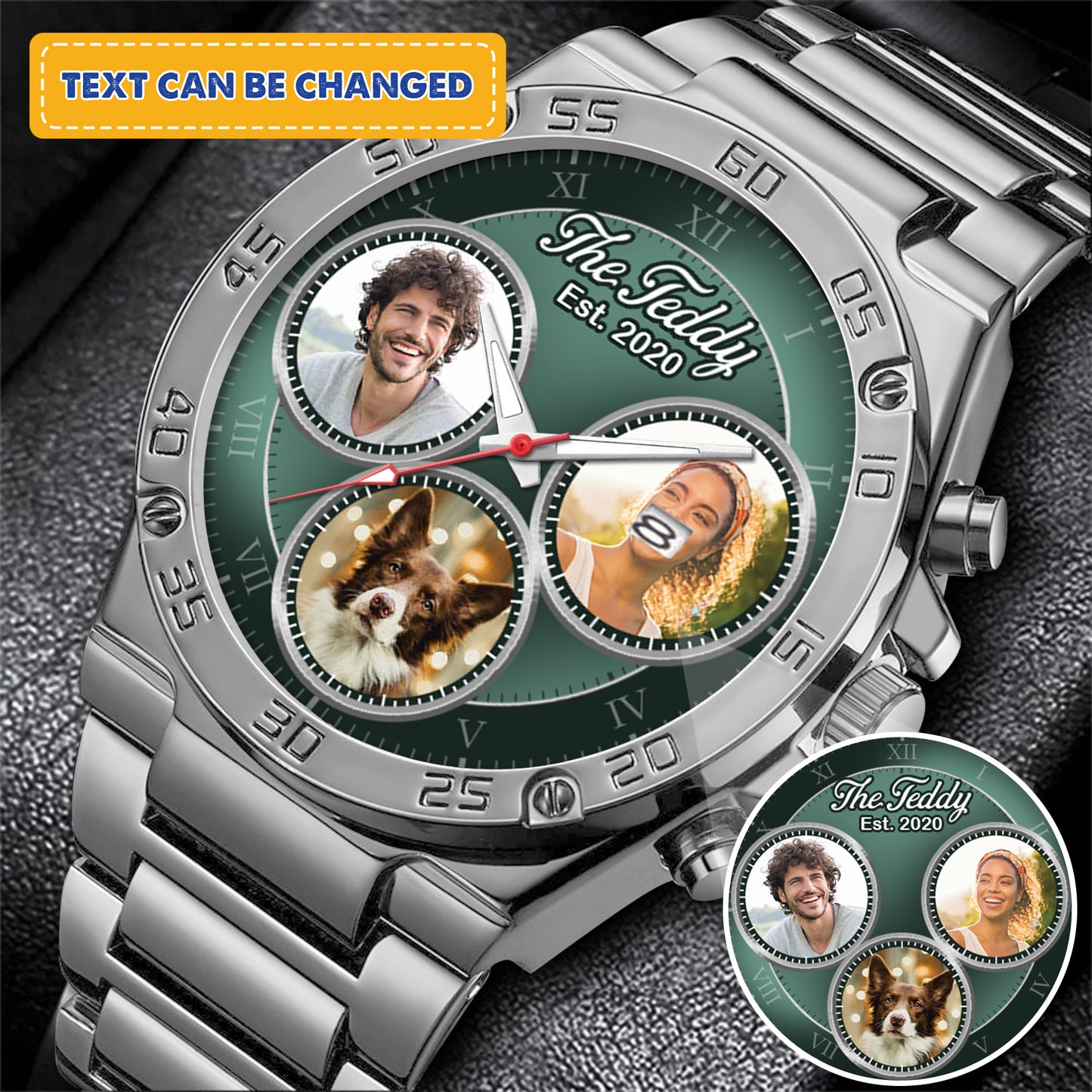 The Daddy Family Personalized Photo Watch