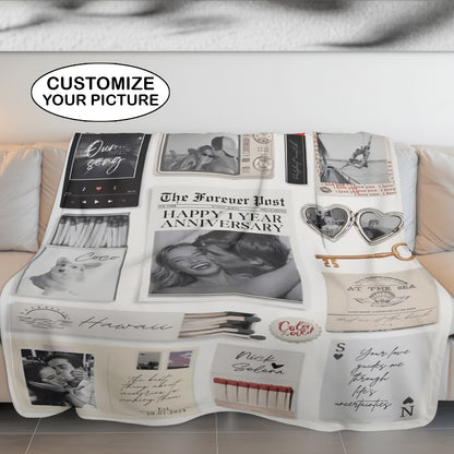 Custom Matchbox Art DIY Blanket First Anniversary Gift for Boyfriend or Girlfriend