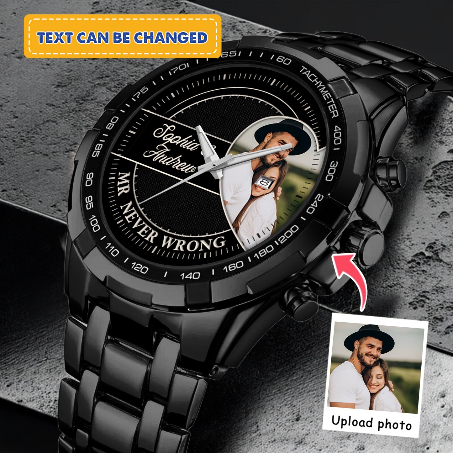 Personalized Heart Couple Photo Keepsake Watches