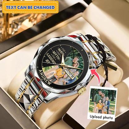 Personalized Family Photo The Man The Myth The Legend Watch Father's Day Gift For Dad
