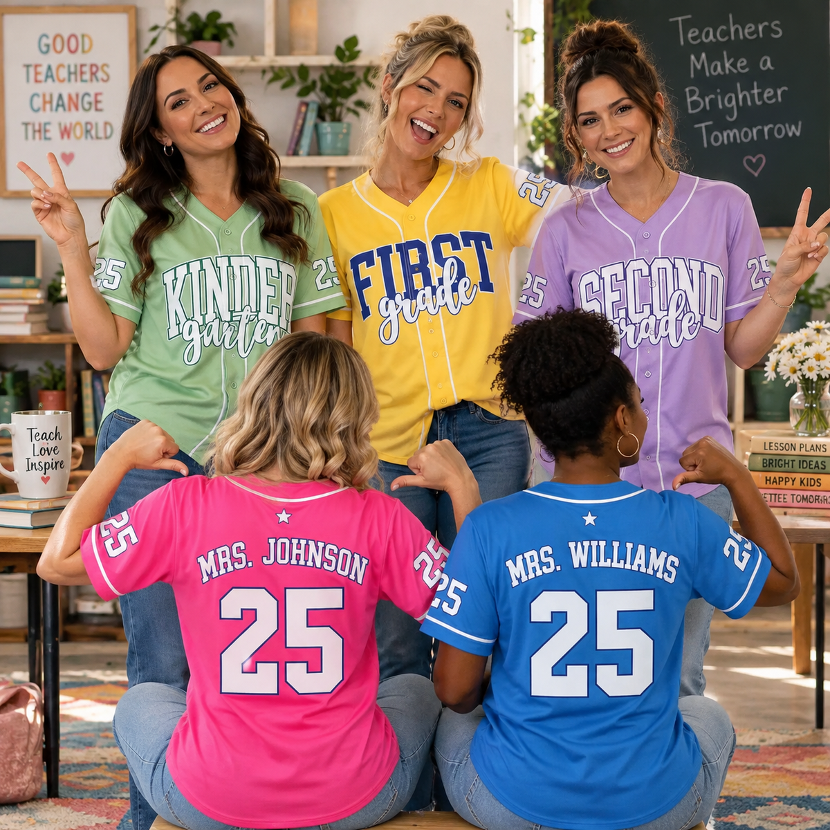 Custom Grade Level Teacher Jersey – Custom Number & Name