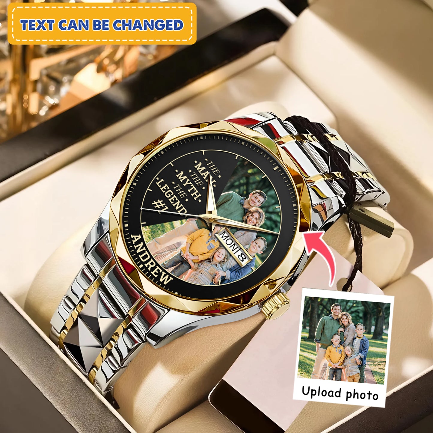 Personalized Family Photo The Man The Myth The Legend Watch Father's Day Gift For Dad