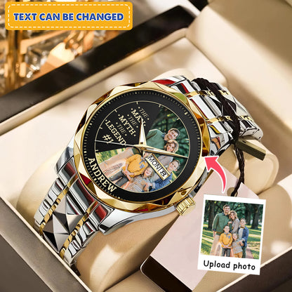Personalized Family Photo The Man The Myth The Legend Watch Father's Day Gift For Dad