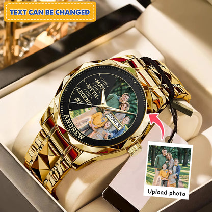 Personalized Family Photo The Man The Myth The Legend Watch Father's Day Gift For Dad
