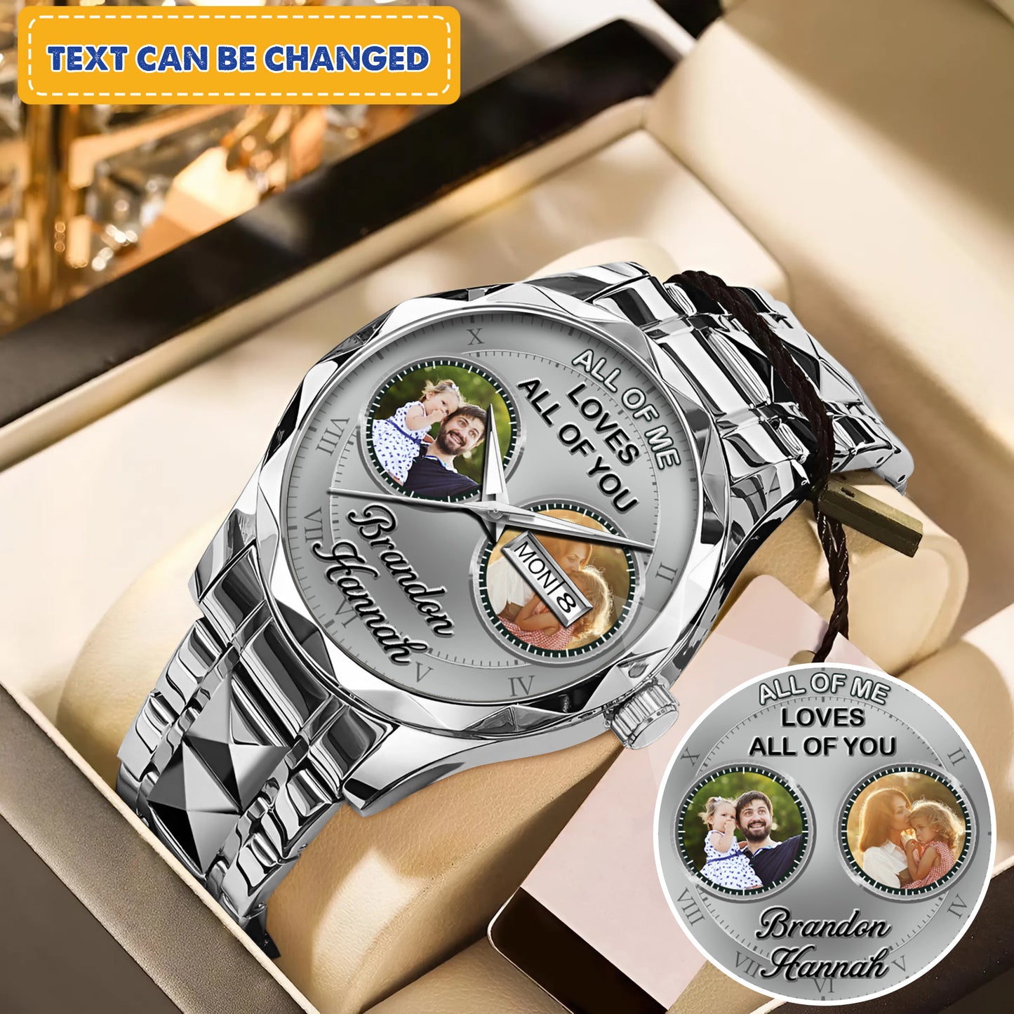 Father's Gift For Daddy Family Personalized Photo Watch