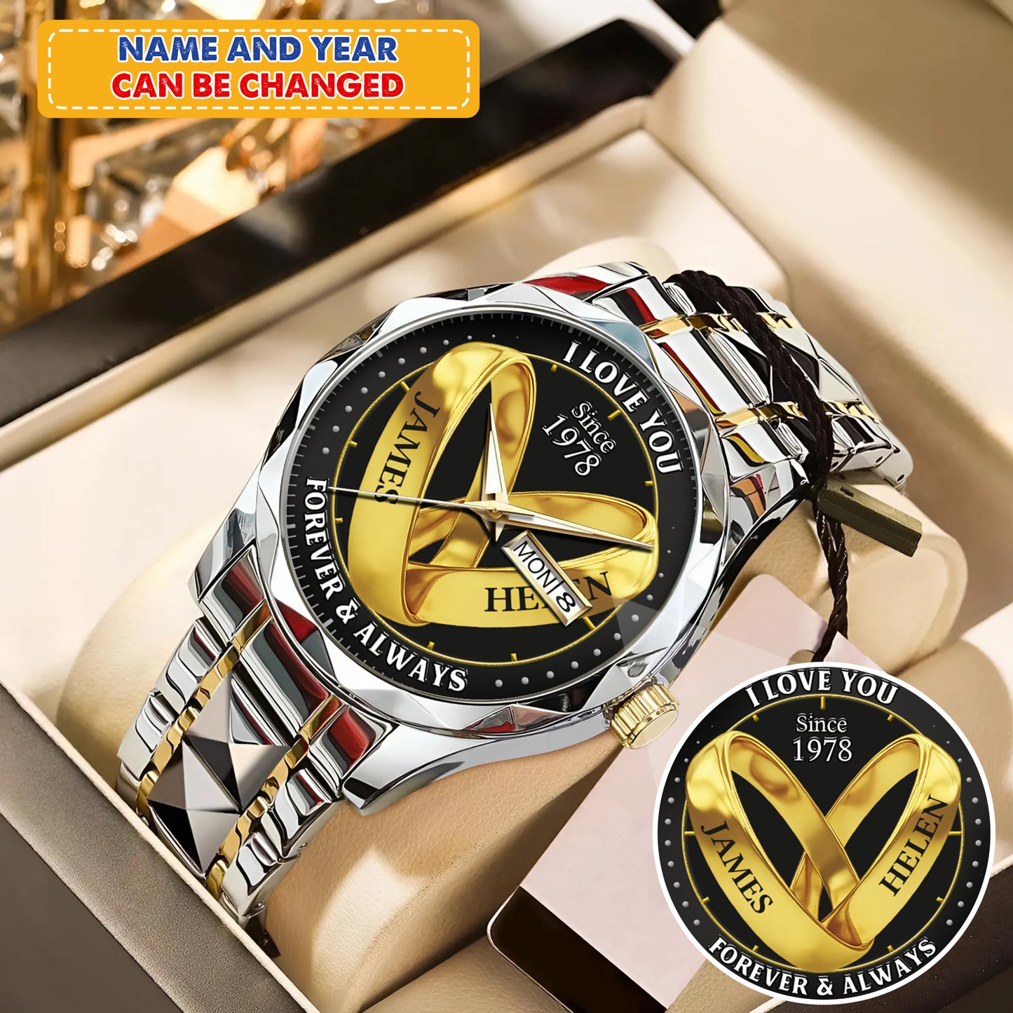 Personalized Wedding Rings Photo Keepsake Memory Watches