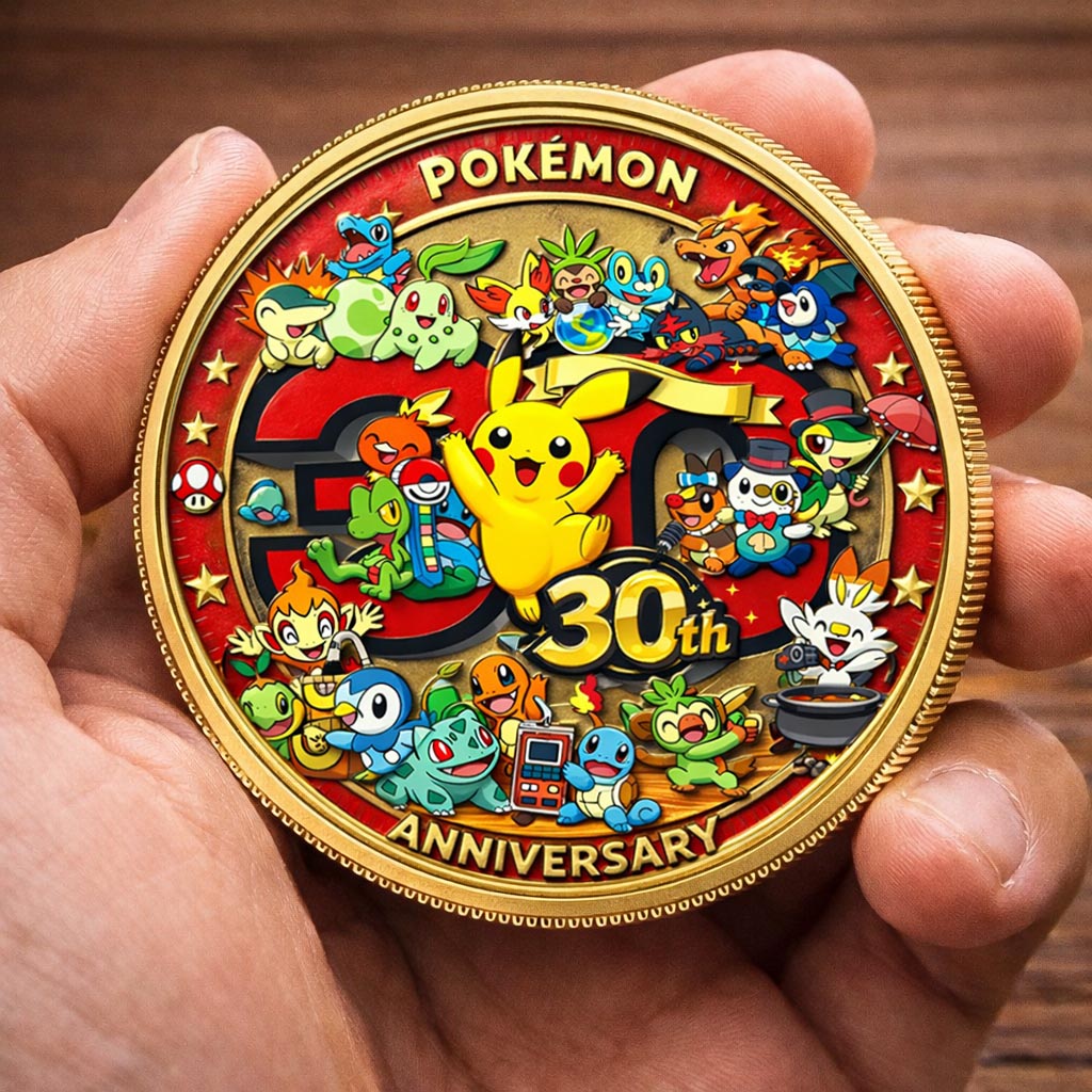 Anime Poke 30th Anniversary Custom Printed Coin