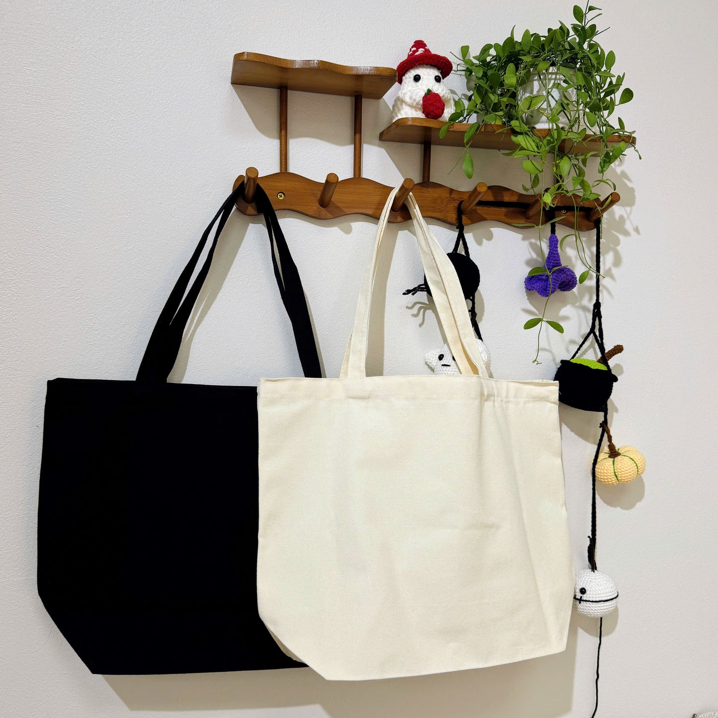 Tis The Season Halloween Embroidery Patch Tote Bag, Trick or Treat Totes, Halloween Bags, Spooky Season