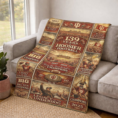 Indiana Hoosier Football 139 Years Anniversary Vintage Art Blanket