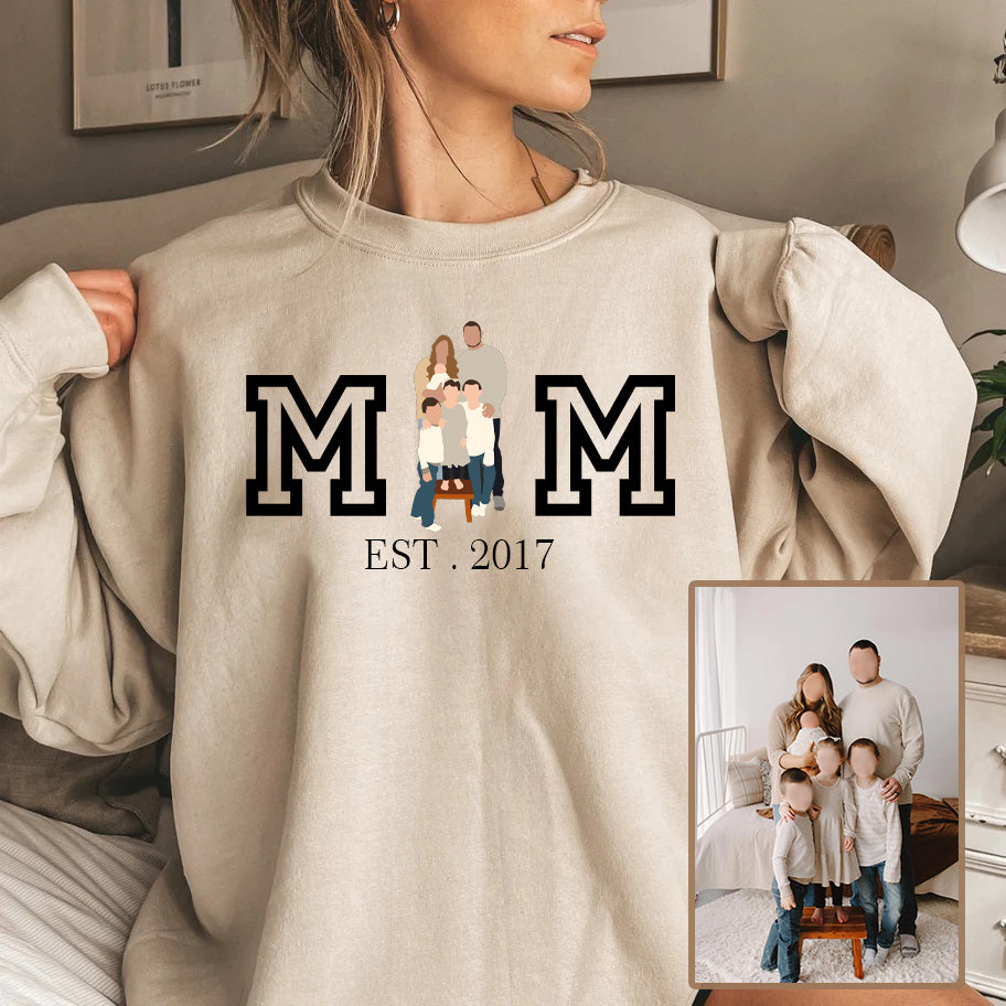 Mother's Day Personalized Printed Family Photo Hoodie Sweatshirt T-Shirt