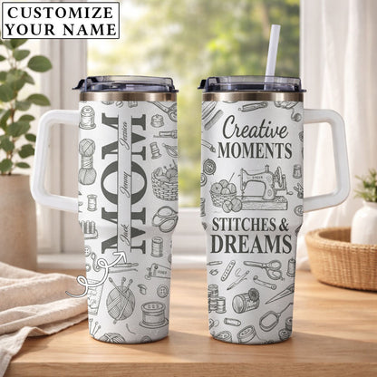 Creative Moments Stitches And Dreams - Personalized 40oz Tumbler