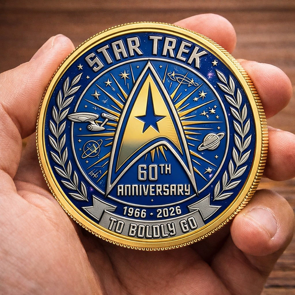StarTrek 60th Anniversary Live Long And Prosper Printed Coin