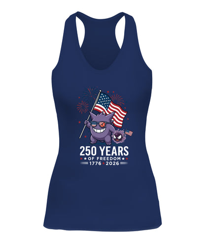 Gengar Gastly 250 Years of Freedom 1776–2026 Patriotic Printed Graphic Hoodie Sweatshirt T-Shirt